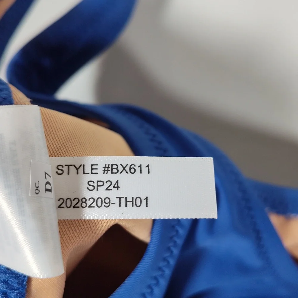 NWT J. Crew Heritage‎ Scoop Neck Blue Bikini Swimsuit Top S